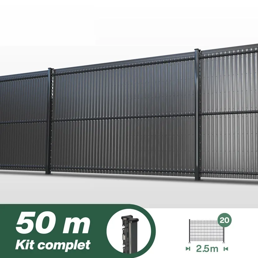 grillage rigide: kit poteaux H Pro occultation 50m