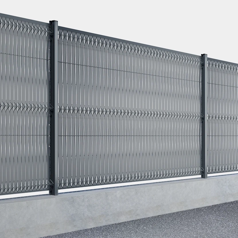 Kit grillage rigide poteau H renforcé avec occultation aluminium (Ø4/5mm) Coloris Gris Anthracite