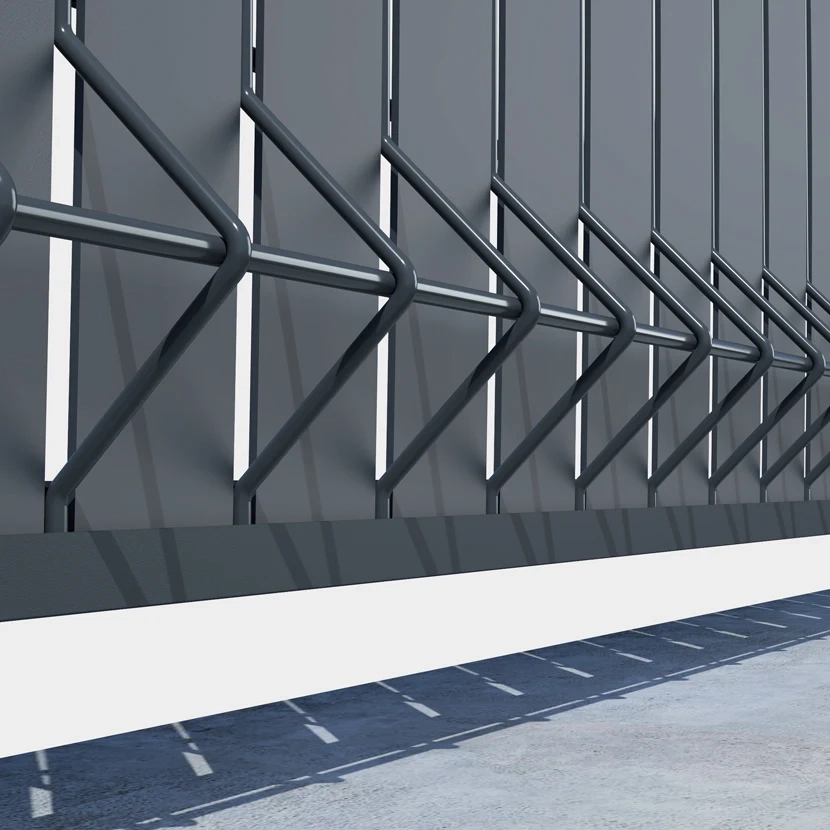 Kit grillage rigide poteaux à clip EKLIPS® avec occultation aluminium (Ø4/5mm) Profil de finition du bas