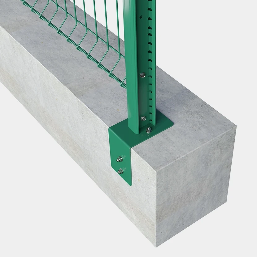 Kit grillage rigide poteaux H renforcés sur platines équerres (Ø 4/5mm) Vert