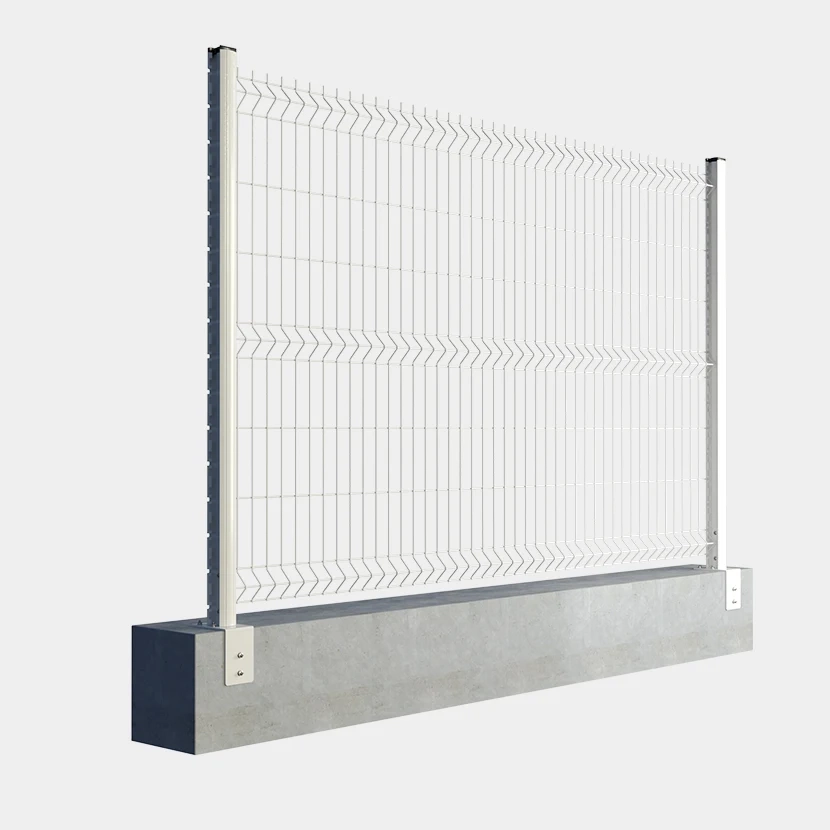 Kit grillage rigide poteaux H renforcés sur platines équerres (Ø 4/5mm) Blanc