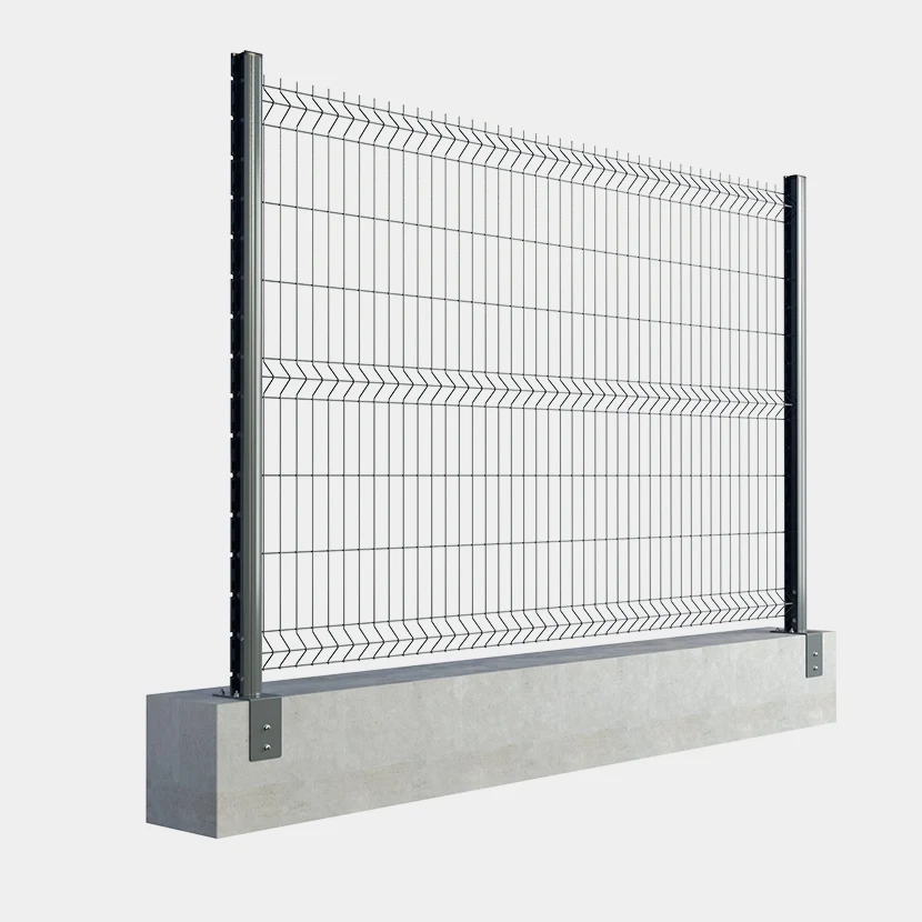 Kit grillage rigide poteaux H renforcés sur platines équerres (Ø 4/5mm) Gris anthracite