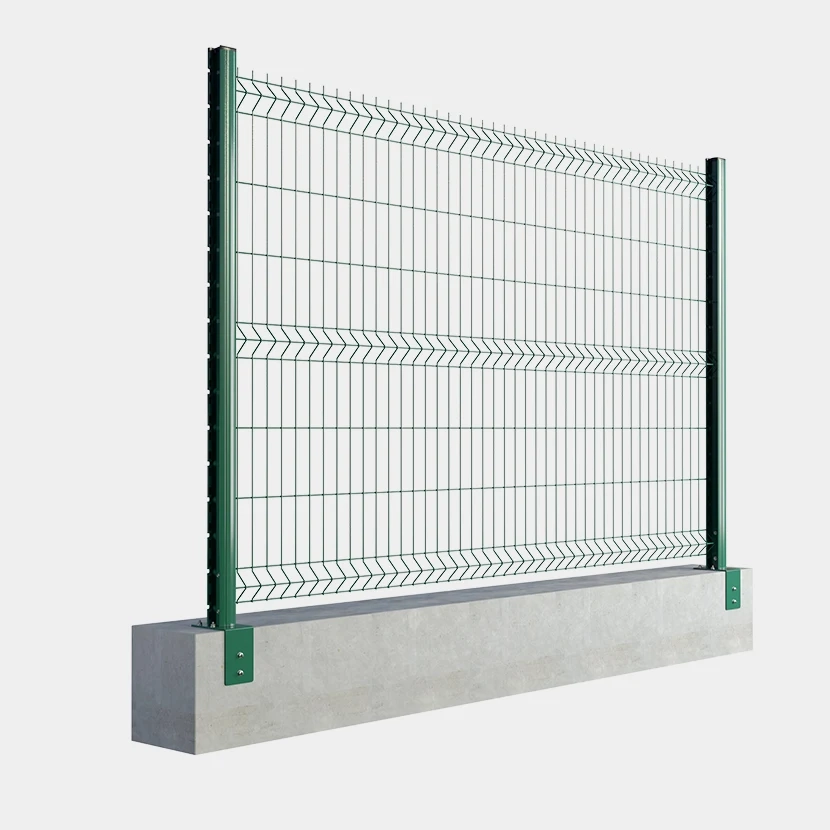 Kit grillage rigide poteaux H renforcés sur platines équerres (Ø 4/5mm) Vert