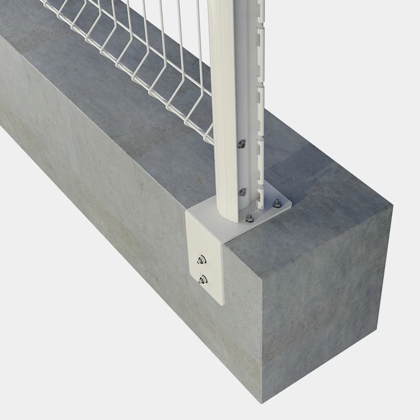 Kit grillage rigide poteaux H renforcés sur platines équerres (Ø 4/5mm) Blanc