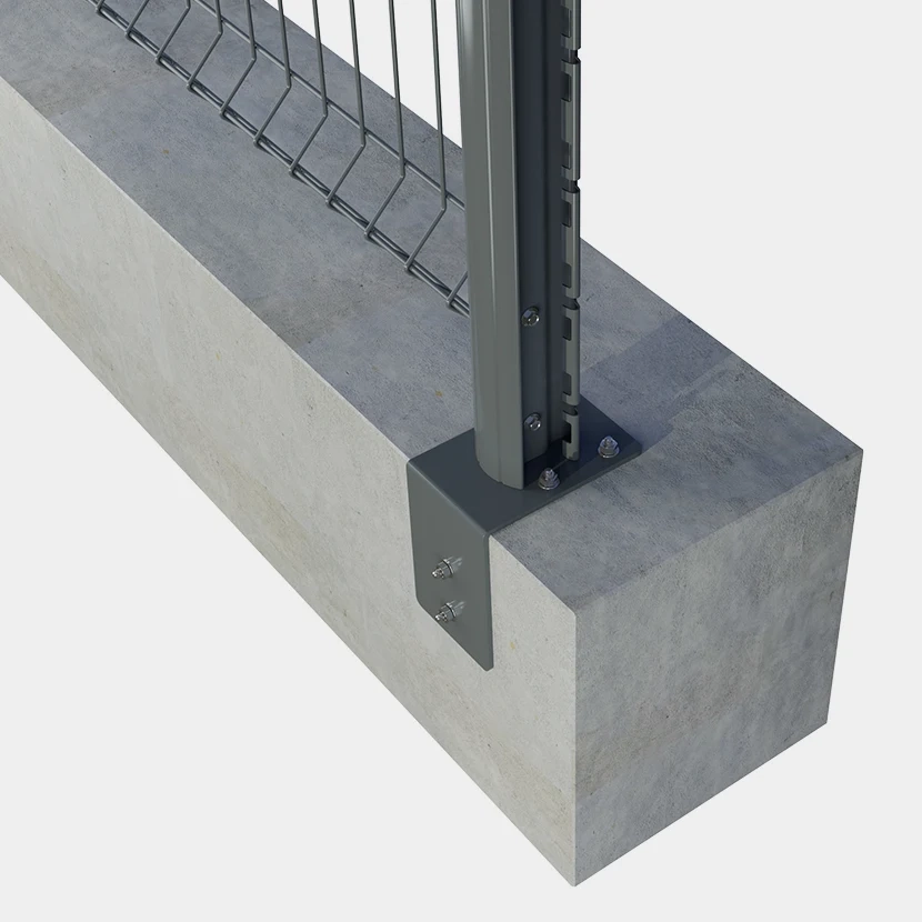 Kit grillage rigide poteaux H renforcés sur platines équerres (Ø 4/5mm) Gris anthracite