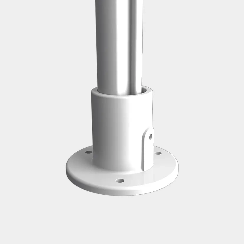 Accessoires grillage rigide: Platine poteau Rond avec poteau