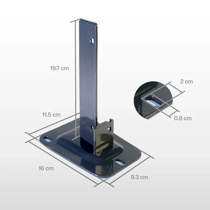 Accessoires grillage rigide: Mesure platine pour poteau H