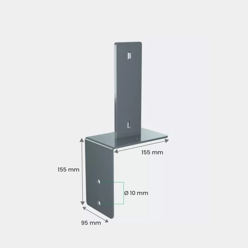 Dimensions platine équerre pour poteau EKLIPS Gris anthracite