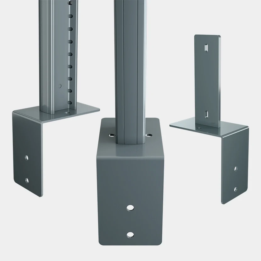 Platine équerre pour poteau EKLIPS Gris anthracite