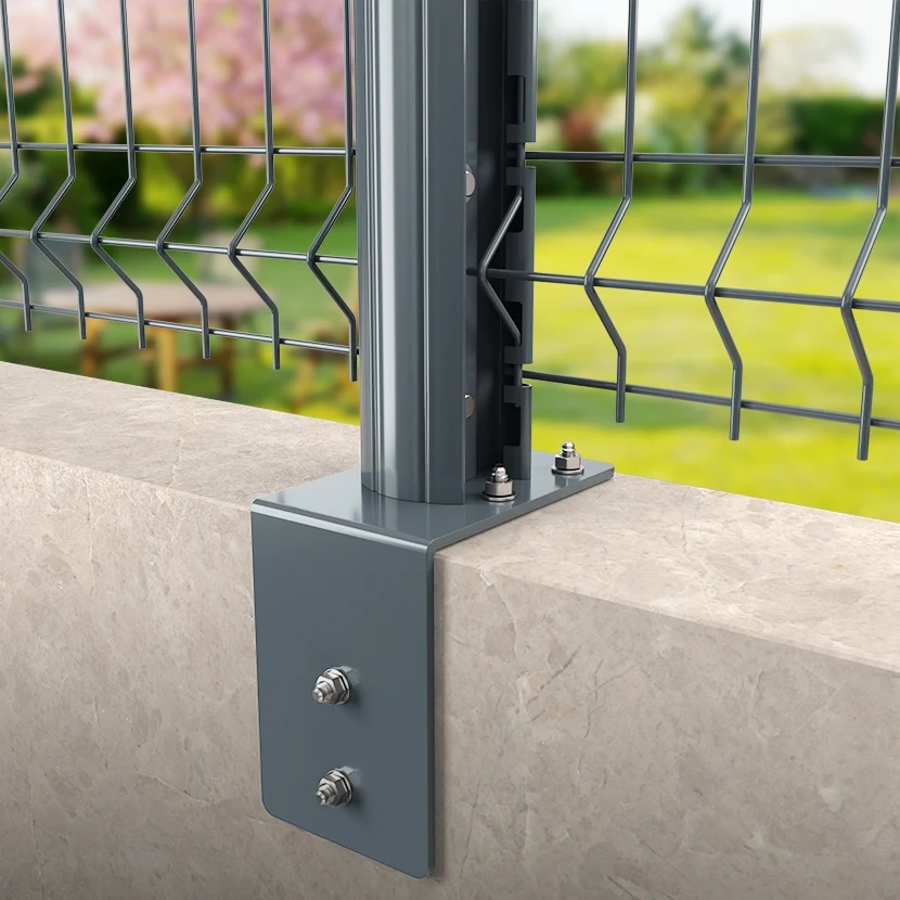 Platine équerre pour poteau H renforcé Gris Anthracite