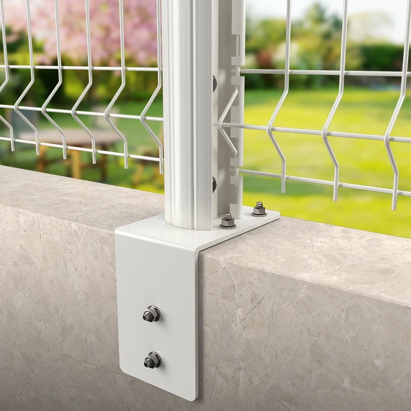 Platine équerre pour poteau H renforcé Blanc