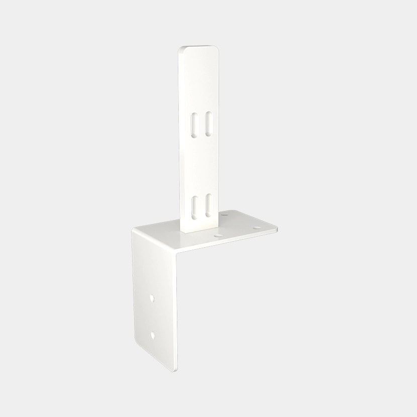 Platine équerre pour poteau H renforcé Blanc