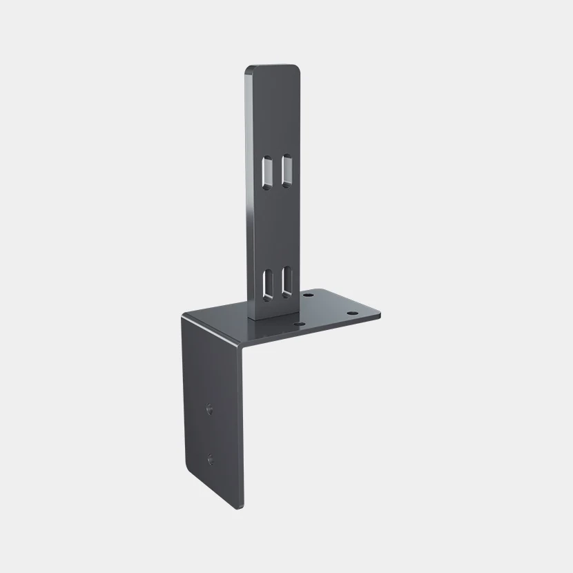 Platine équerre pour poteau H renforcé Gris Anthracite