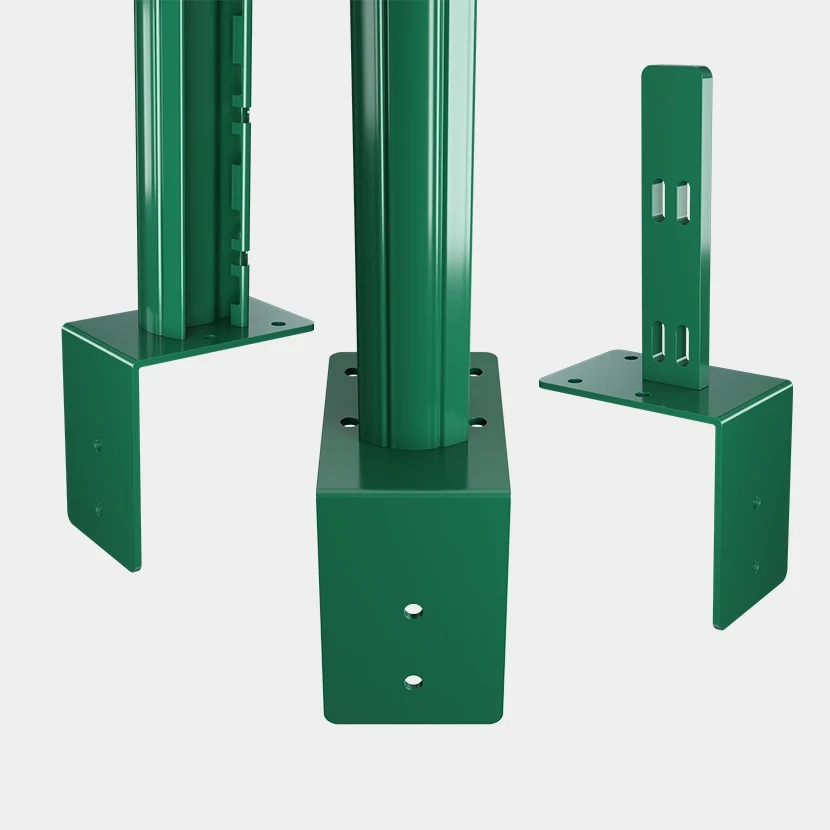 Platine équerre pour poteau H renforcé Gris Anthracite Vert