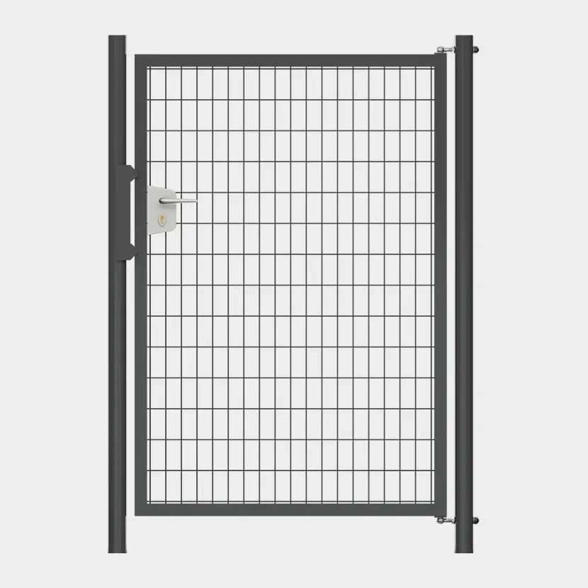 Portillon Grillage gris: vue face