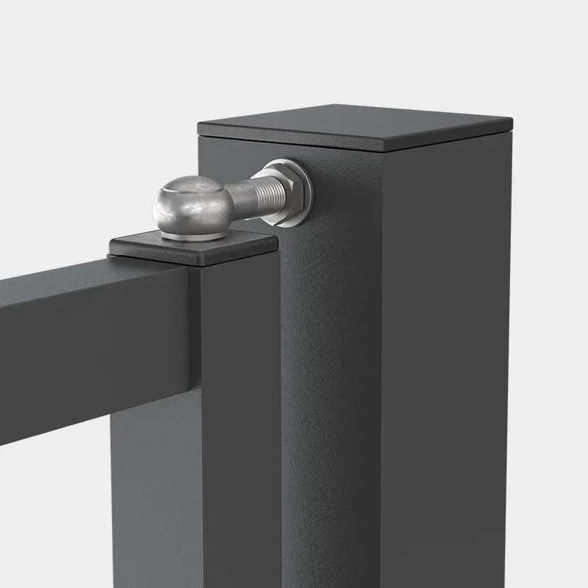 Portillon acier: Portillon Barreaude poteau gris