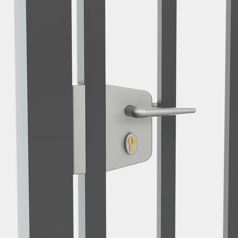 Portillon acier: Portillon Barreaude serrure gris