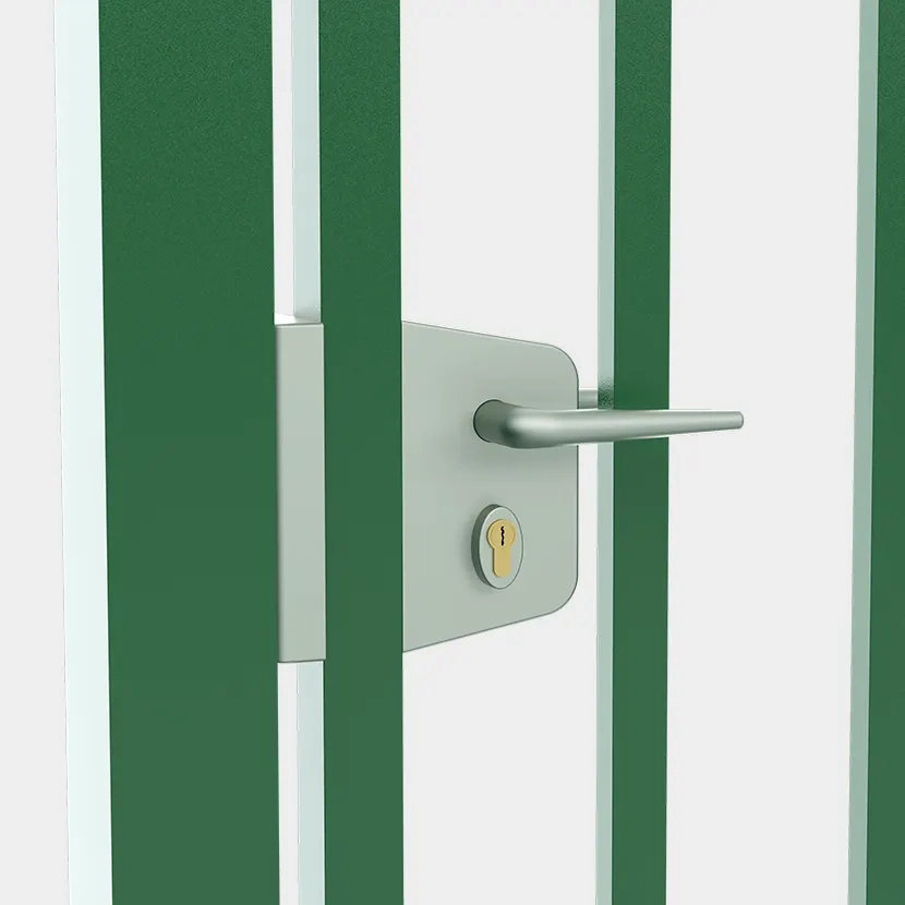 Portillon acier: Portillon Barreaude serrure vert