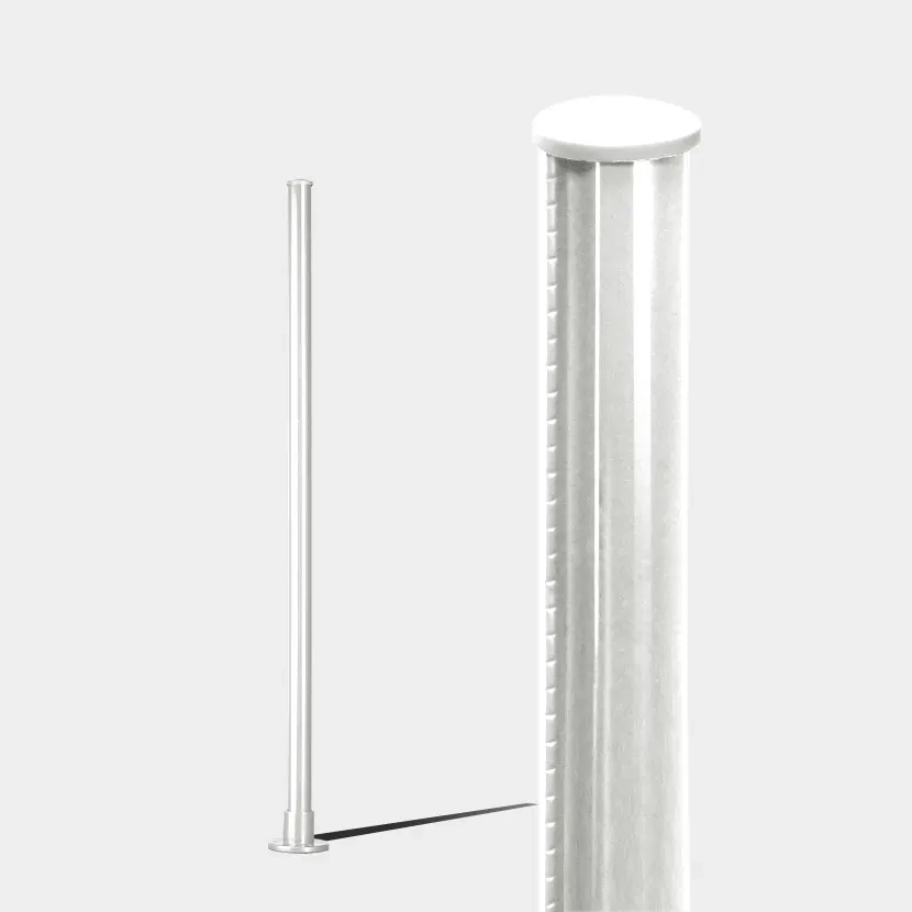 Poteaux grillage rigide: Poteau rond blanc