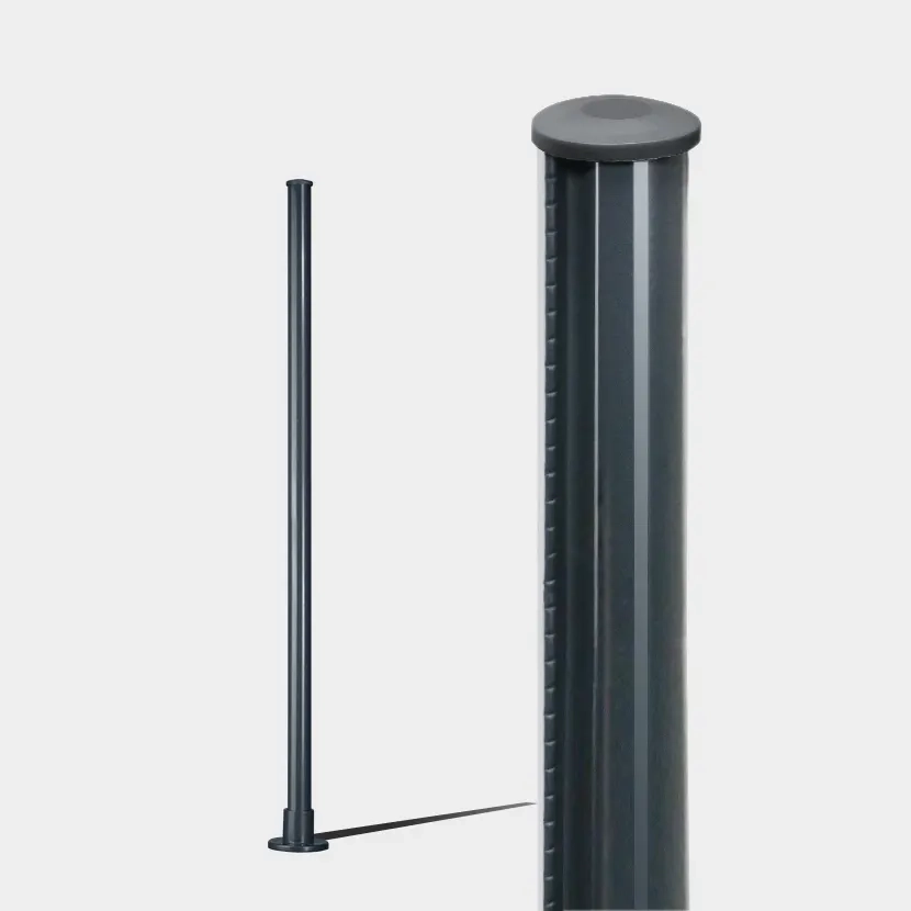 Poteaux grillage rigide: Poteau rond gris