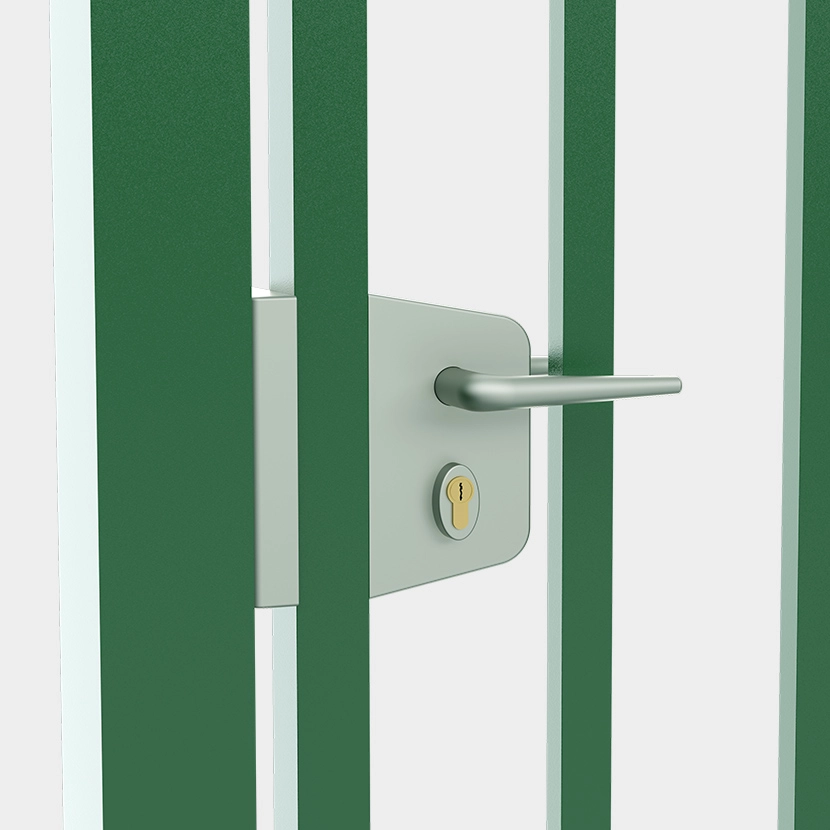 Portail acier: Portail barreaude serrure vert