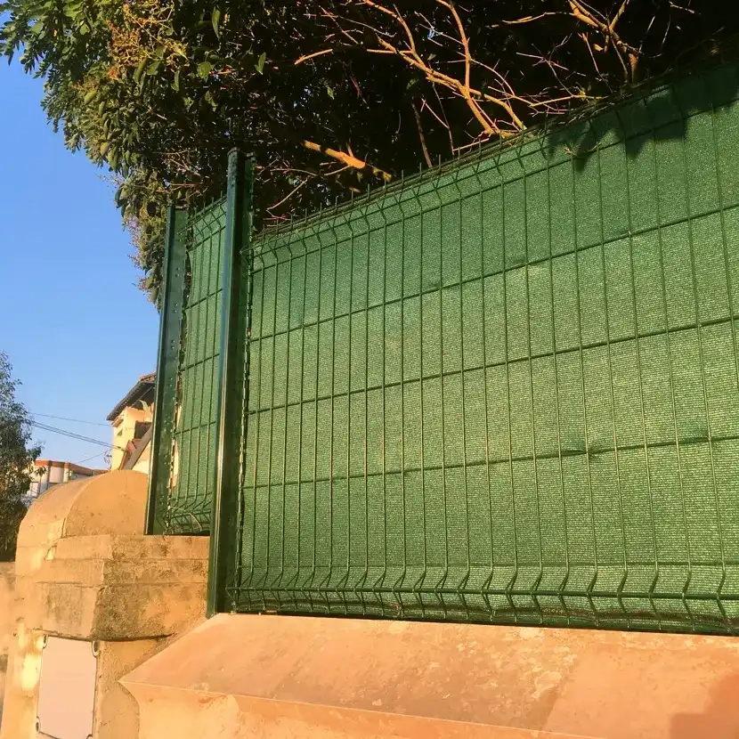 Brise vue: Toile double face vert avec grillage
