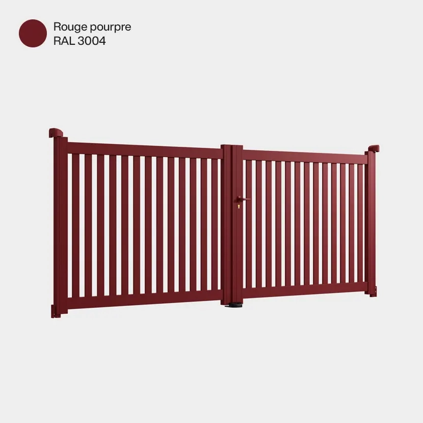 Portail double battant Adana rouge pourpre