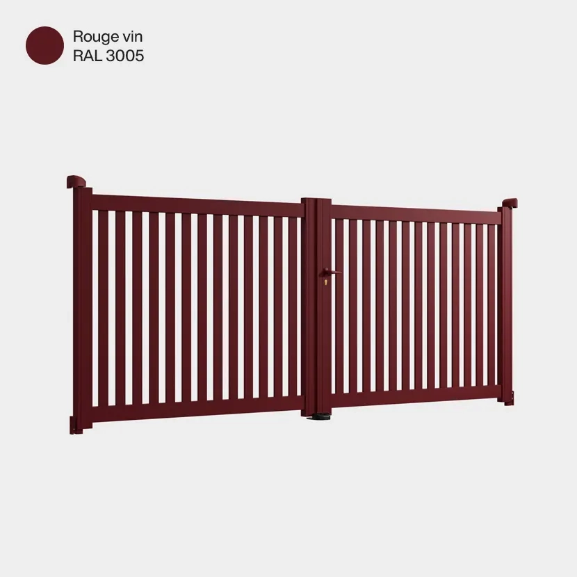 Portail double battant Adana rouge vin