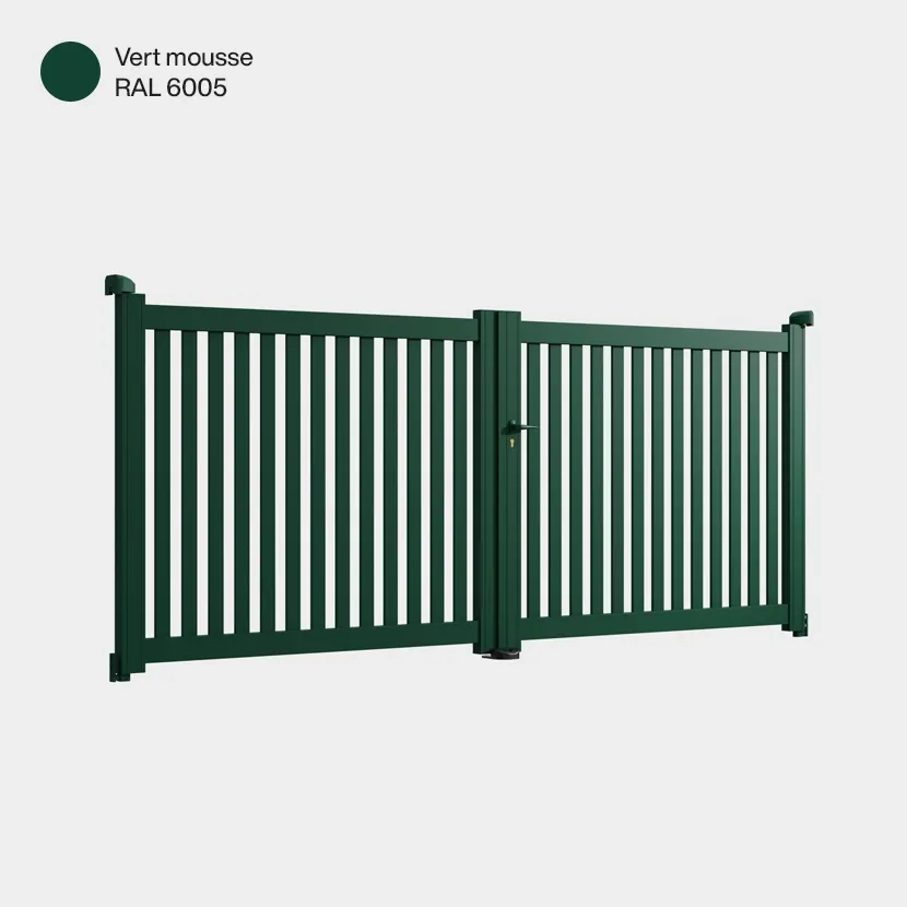 Portail double battant Adana vert mousse