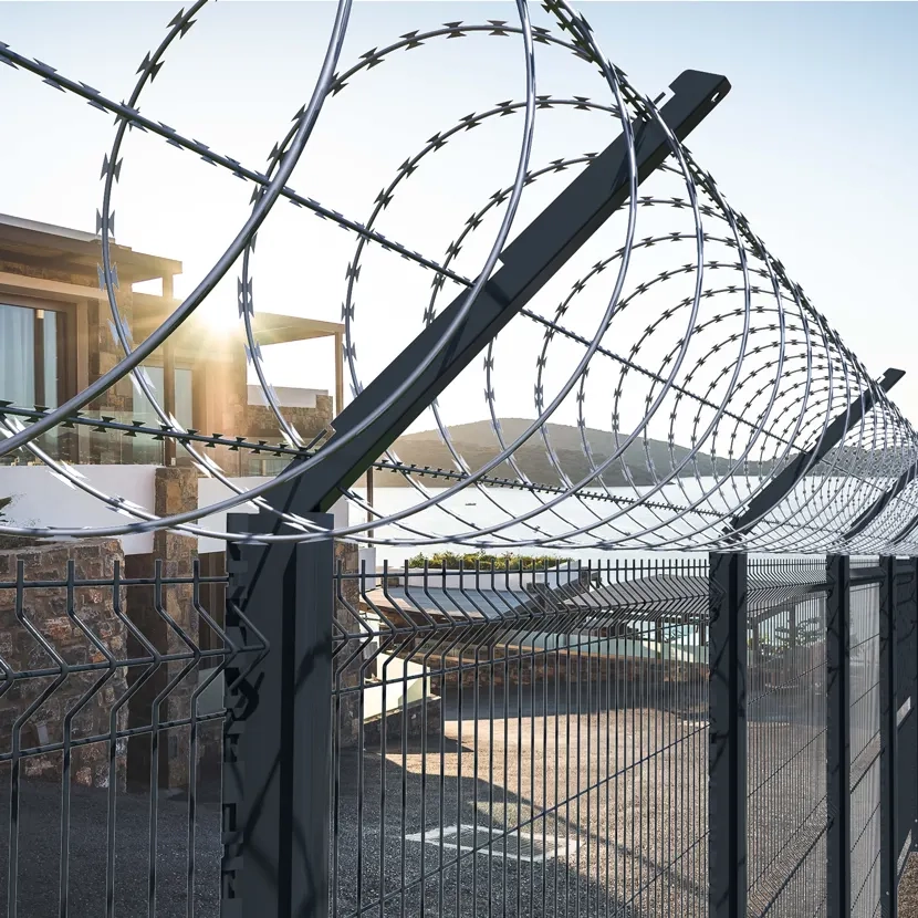 Grillage rigide : Rendu installation bavolet pour poteau H gris anthracite