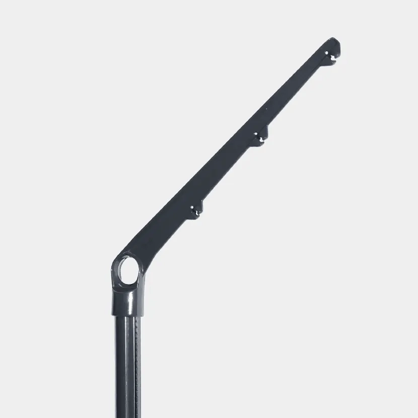 Grillage rigide : Bavolet assemblé sur poteau rond gris anthracite