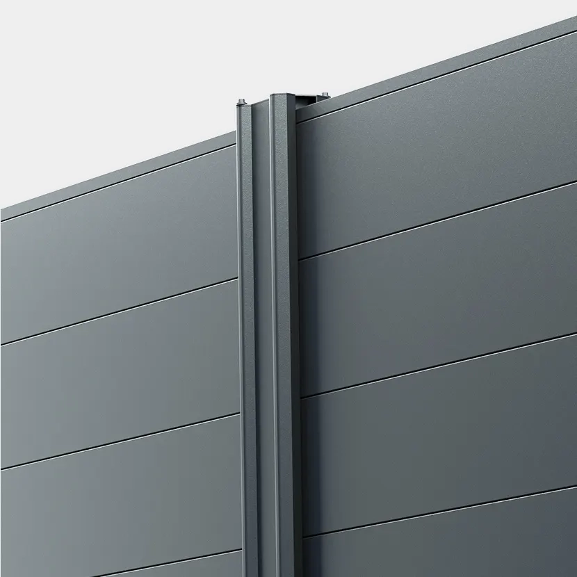 Cloture aluminium pleine: Zoom lames pleines 150mm