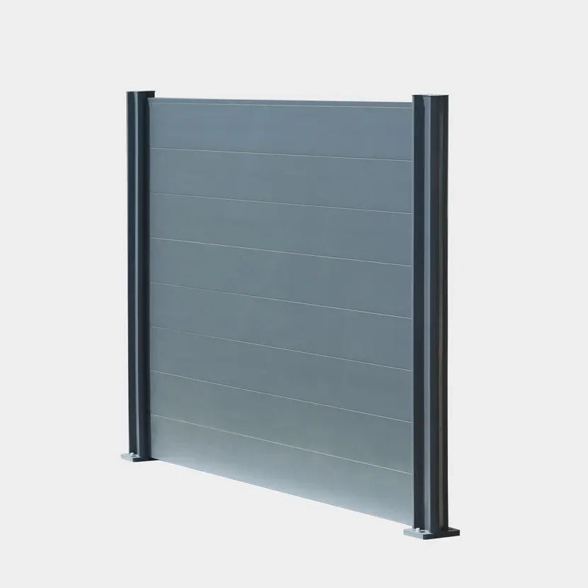 Cloture aluminium pleine lames 150mm: panneau