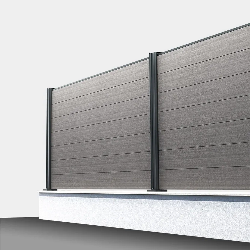 Cloture composite pleine: vue perspective