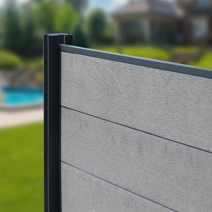 Cloture composite pleine: détail matière lame