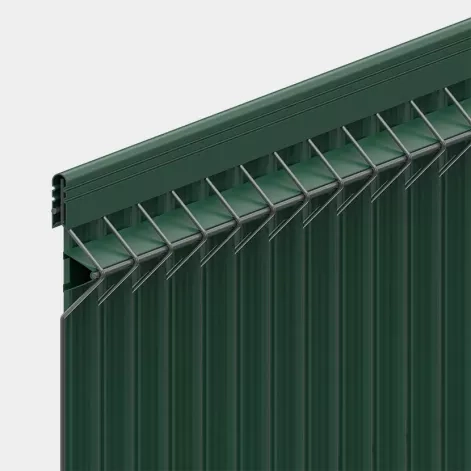 Grillage rigide : Kit de grillage avec occultation PVC vert / gris