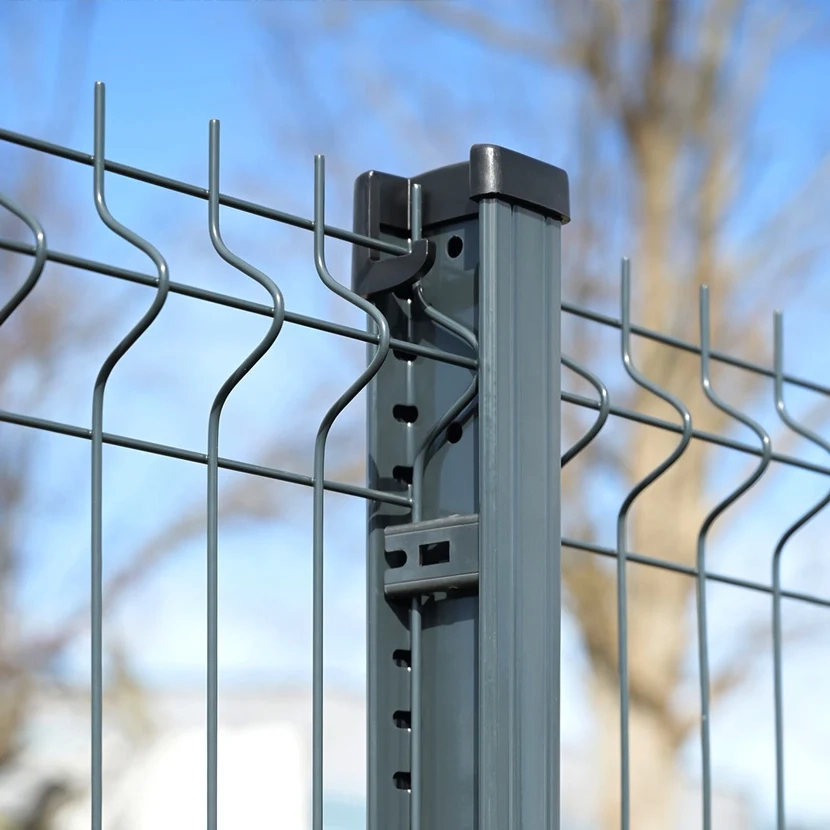 Kit grillage rigide poteaux EKLIPS sur platines (Ø4/5mm) poteau gris anthracite