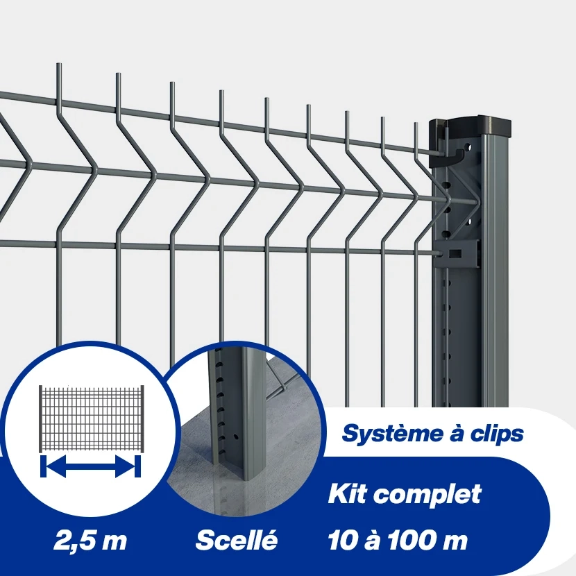 Kit grillage rigide poteaux EKLIPS à sceller (Ø4/5mm)