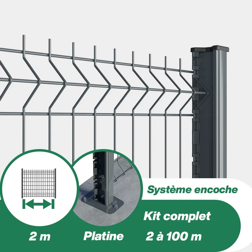 Grillage rigide : Kit grillage rigide pose sur platine
