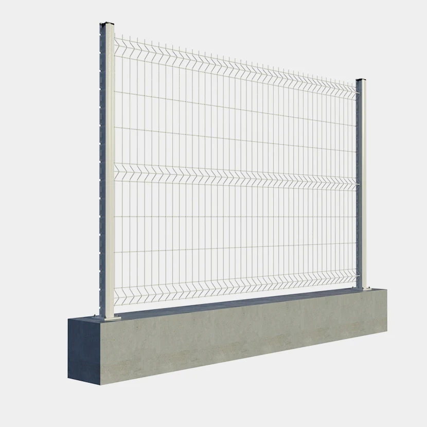 Kit grillage rigide Poteaux H renforcés sur platines Blanc