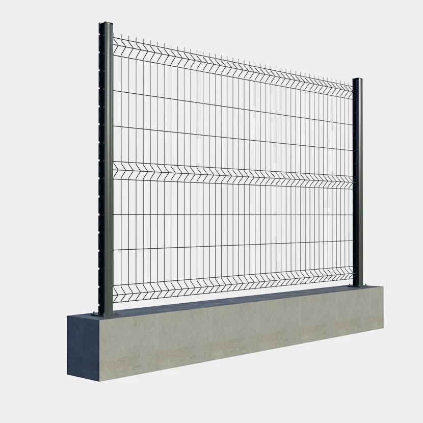 Kit grillage rigide Poteaux H renforcés sur platines Gris Anthracite