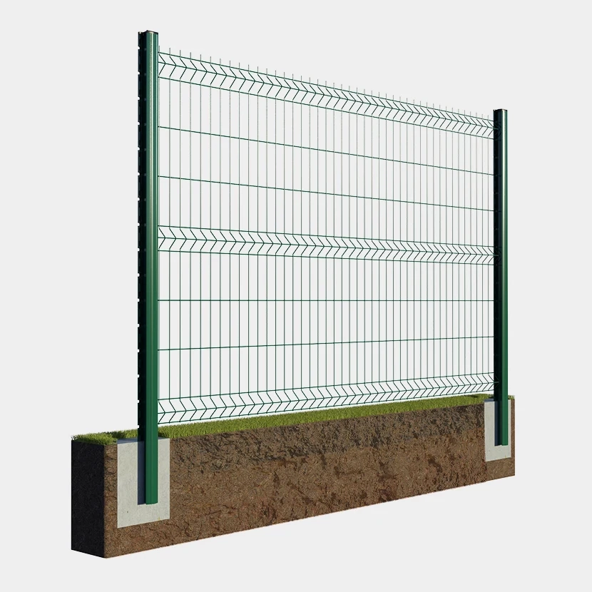 Kit grillage rigide Poteaux H renforcés à sceller Vert