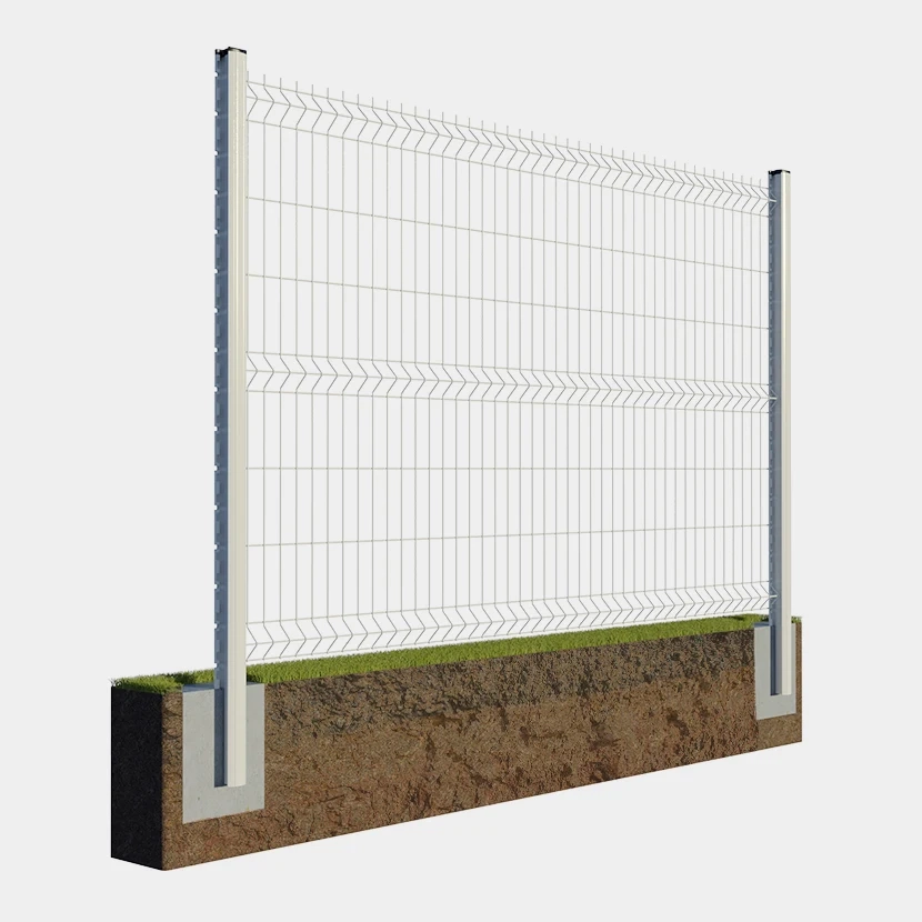 Kit grillage rigide Poteaux H renforcés à sceller Blanc