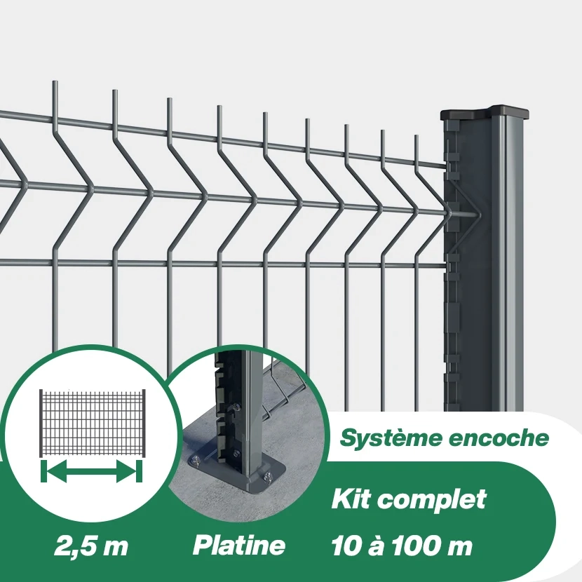 Grillage rigide : Kit de grillage rigide H PRO - pose platine