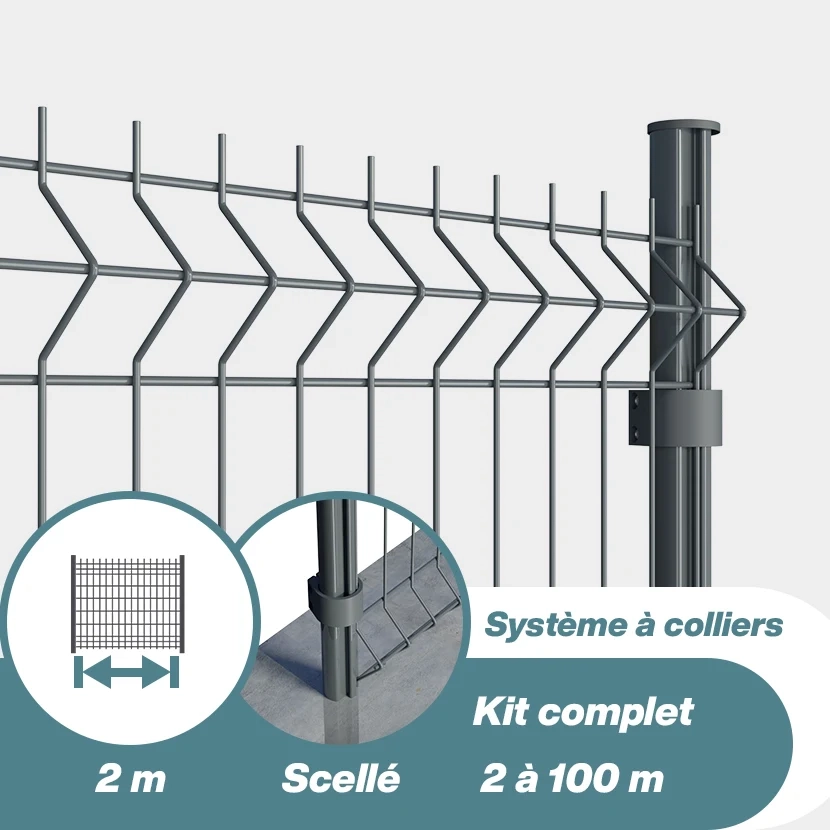 Grillage rigide : Kit poteaux rond à sceller