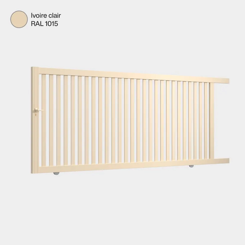 Portail aluminium: Portail coulissant Adana Ivoire clair RAL 1015