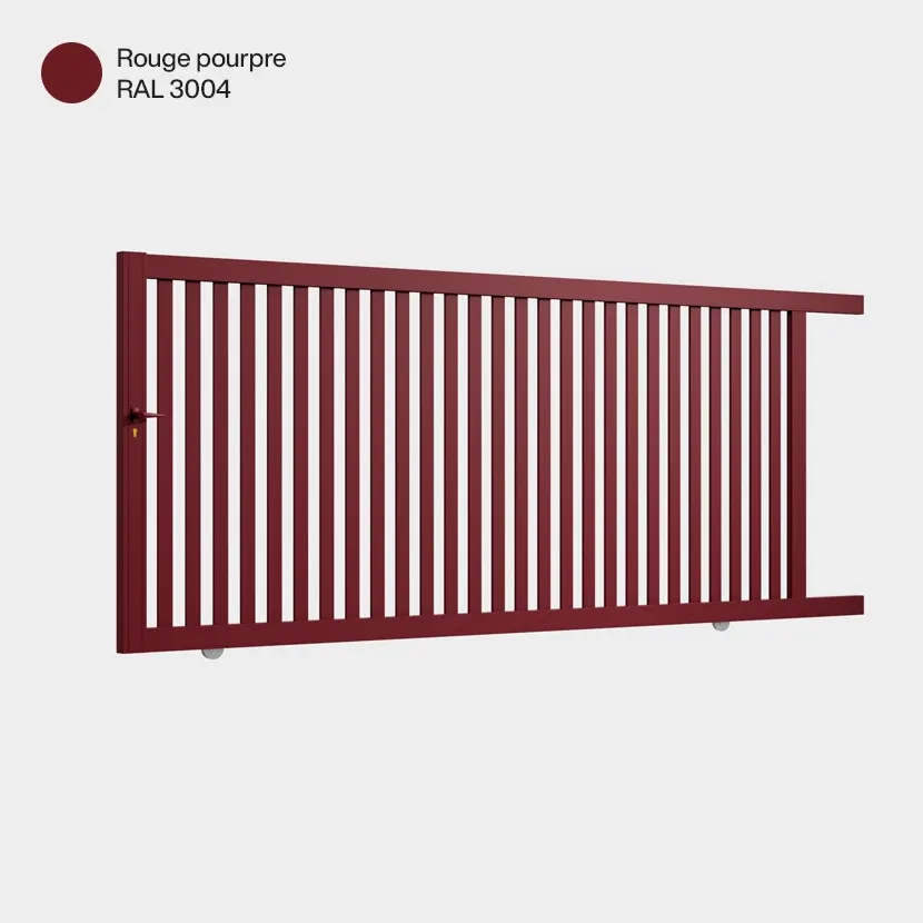 Portail aluminium: Portail coulissant Adana Rouge Pourpre RAL 3004