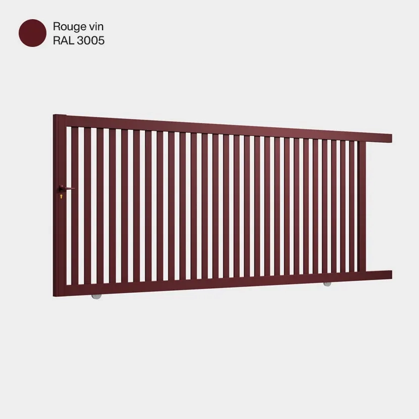 Portail aluminium: Portail coulissant Adana Rouge Vin RAL 3005