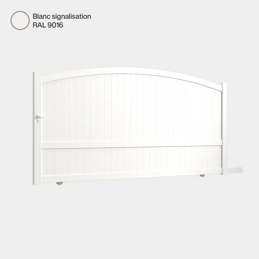 Portail aluminium: Portail coulissant Adelaide Blanc signalisation RAL 9016