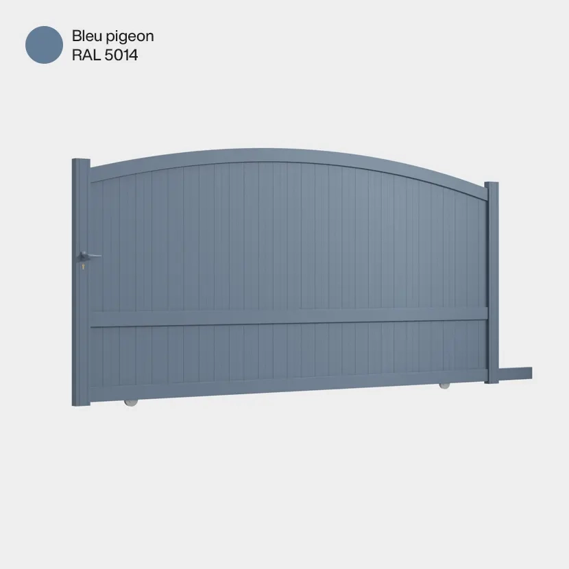 Portail aluminium: Portail coulissant Adelaide Bleu pigeon RAL 5014
